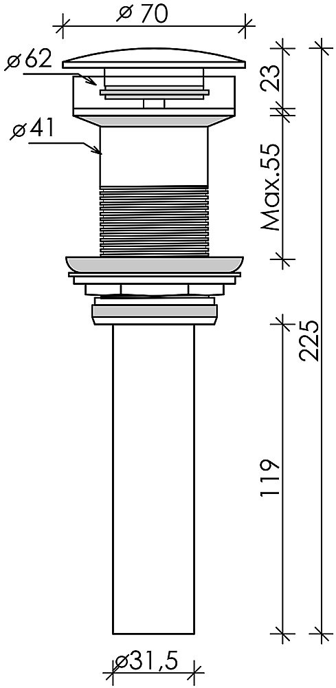 Донный клапан Ceramica Nova CN2000MC купить в интернет-магазине сантехники Sanbest