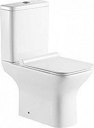 Унитаз-компакт Aquanet Rimless Cube 2-C CL-12288 с крышкой микролифт, с бачком, безободковый купить в интернет-магазине Sanbest