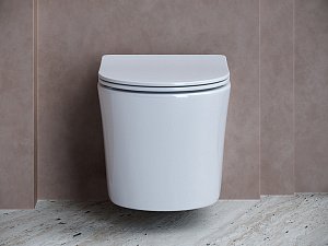 Унитаз подвесной Ceramica Nova Balearica CN6000_1002M_1000 безободковый, с крышкой микролифт, с инсталляцией и кнопкой матовый хром купить в интернет-магазине Sanbest