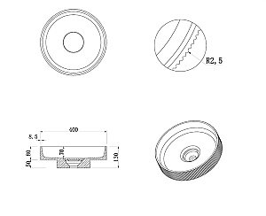 Раковина Boheme Corian 40 801-R-MW+801-Base-RWood белая матовая/Red Wood купить в интернет-магазине Sanbest