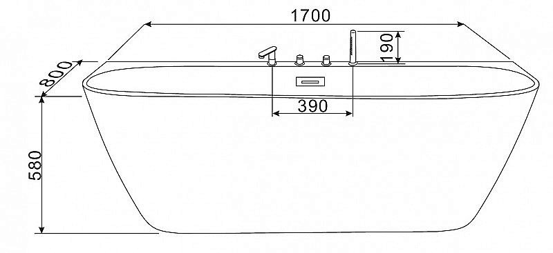 Ванна акриловая Esbano San Marino-SM ESVASANMSM 170х80 белая купить в интернет-магазине Sanbest