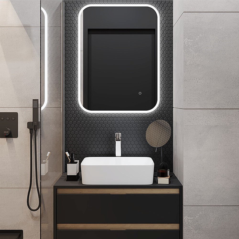 Зеркало Excellent Lumiro 50х80 DOEX.LU080.050.AC белое матовое в ванную от интернет-магазине сантехники Sanbest