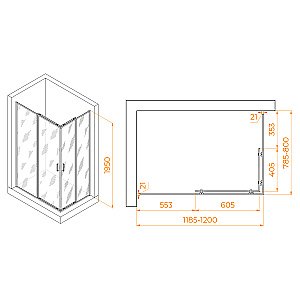 Душевой уголок RGW Passage PA-040B 80x120 3508104082-24 стекло матовое-сатинат/профиль черный купить в интернет-магазине Sanbest