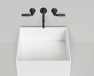 Раковина накладная Salini Armonia SQUARE 02 130522M 45 из искусственного камня S-Stone, белая матовая купить в интернет-магазине Sanbest