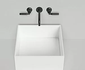 Раковина накладная Salini Armonia SQUARE 02 130522M 45 из искусственного камня S-Stone, белая матовая купить в интернет-магазине Sanbest