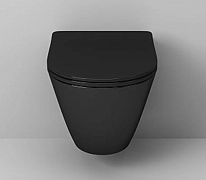 Унитаз подвесной Grossman GR-4411 Black безободковый, с крышкой микролифт, черный глянцевый купить в интернет-магазине Sanbest