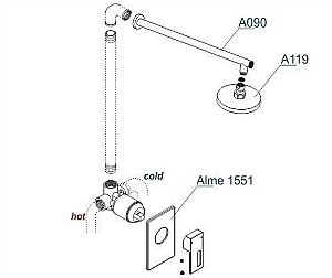 Душевая система WasserKRAFT Alme 1500 A12119 купить в интернет-магазине сантехники Sanbest