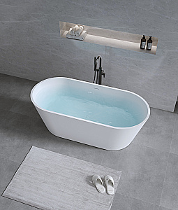 Ванна из искусственного камня TIMO solid ELISSA1580 158х74 белая купить в интернет-магазине Sanbest