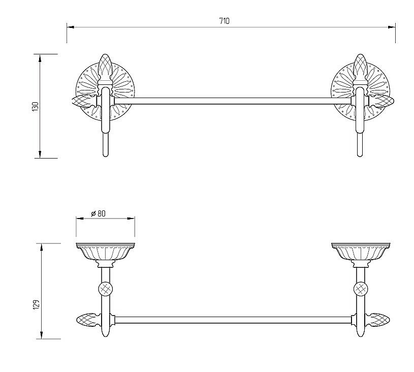 Полотенцедержатель Migliore VERSAILLES 32645 золото купить в интернет-магазине сантехники Sanbest