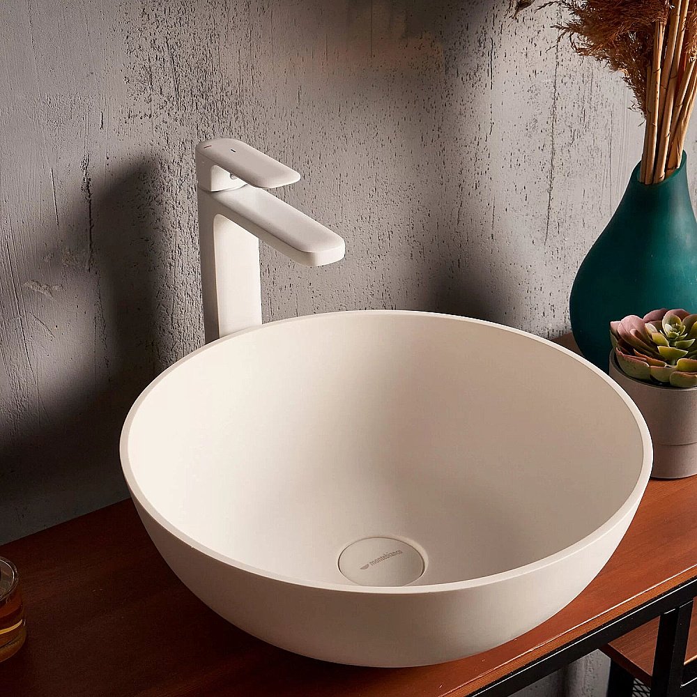 Раковина накладная Montebianco NEMI 20141 белая матовая купить в интернет-магазине Sanbest