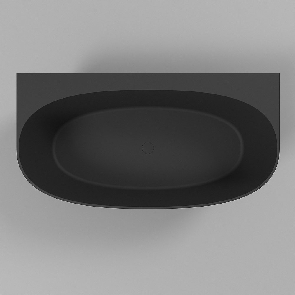 Ванна из искусственного камня WhiteCross Pearl A 155x80 черный матовый купить в интернет-магазине Sanbest