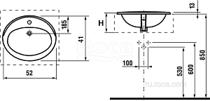 Раковина Roca Adora 52 327204000 белая купить в интернет-магазине Sanbest