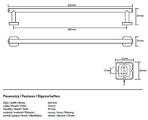 Полотенцедержатель Bemeta Tasi 154104042 купить в интернет-магазине сантехники Sanbest