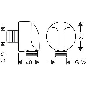Подключение для шланга Hansgrohe Fixfit 27454670 черный матовый купить в интернет-магазине сантехники Sanbest