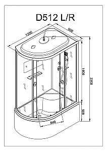 Душевая кабина AvaCan D Серия D512SR 120х90 правосторонняя купить в интернет-магазине Sanbest