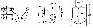 Унитаз подвесной CeramaLux B2330-1MB черный матовый, безободковый, с крышкой микролифт купить в интернет-магазине Sanbest