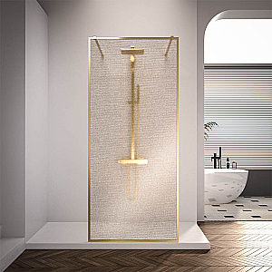 Душевое ограждение Veconi Korato KR90GL-120-10-C4 120 золото/профиль брашированное золото купить в интернет-магазине Sanbest