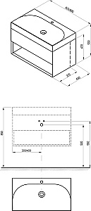 Тумба с раковиной Ravak LITE SD 80 X000001865/XJX01280005 дымчато-серая для ванной в интернет-магазине Sanbest