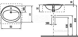Раковина Roca Adora 52 327204000 белая купить в интернет-магазине Sanbest
