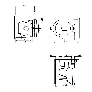 Унитаз подвесной Bien Orion ORKA052AMVP0W3000 белый, с крышкой микролифт, безободковый купить в интернет-магазине Sanbest