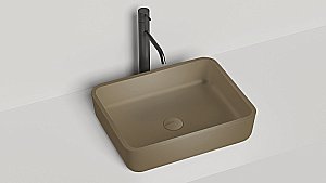 Раковина накладная Salini GLORIA 09 1102209MF 47,5 из искусственного камня S-Stone, матовая, цвет по RAL полностью купить в интернет-магазине Sanbest