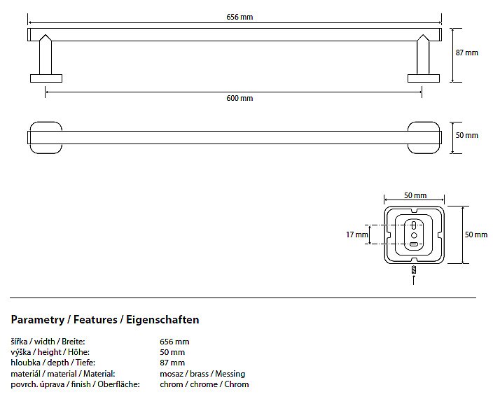 Полотенцедержатель Bemeta Tasi 154104042 купить в интернет-магазине сантехники Sanbest
