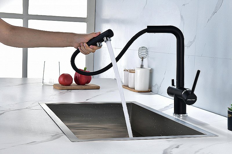 Смеситель для кухни Paulmark Serpentine Se213222-AN антрацит купить в интернет-магазине сантехники Sanbest