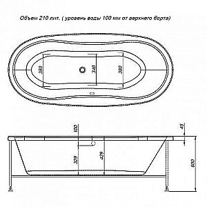 Акриловая ванна Aquanet Amelia 210617 180x80  с к/с купить в интернет-магазине Sanbest