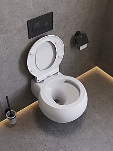 Унитаз подвесной Cezares GRANDE CZR-308-TH-TOR/SC белый, безободквый, смыв торнадо купить в интернет-магазине Sanbest