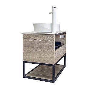 Тумба с раковиной Comforty Порто 00-00011397 60 дуб дымчатый для ванной в интернет-магазине Sanbest