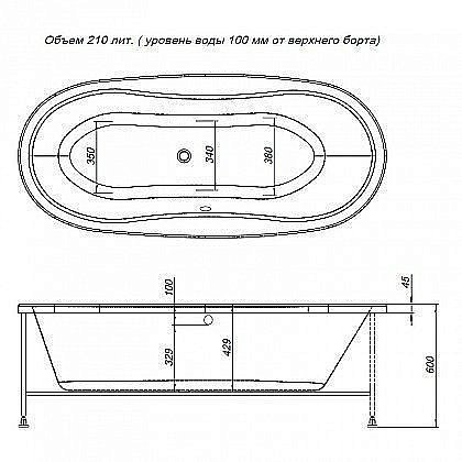 Акриловая ванна Aquanet Amelia 210617 180x80  с к/с купить в интернет-магазине Sanbest