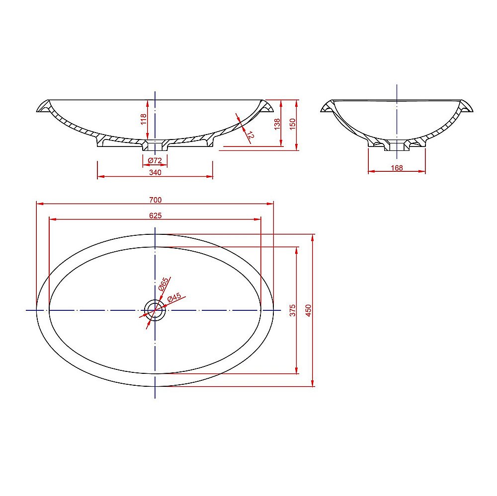 Раковина накладная Montebianco BOLSENA 12045 белая матовая купить в интернет-магазине Sanbest