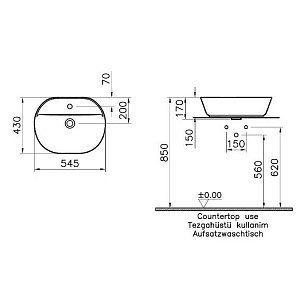 Раковина накладная Vitra GEO 7428B003-0001 купить в интернет-магазине Sanbest