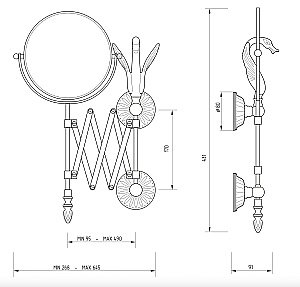 Зеркало косметическое Migliore LUXOR 26130 золото купить в интернет-магазине сантехники Sanbest