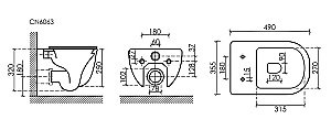 Унитаз подвесной Ceramica Nova Modena CN6063MH безободковый, с крышкой микролифт, антрацит матовый купить в интернет-магазине Sanbest