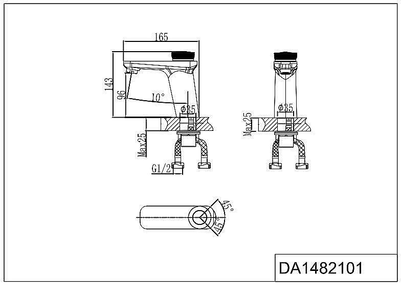 Смеситель для раковины D&K Bayern.Alfeld DA1482101 купить в интернет-магазине сантехники Sanbest