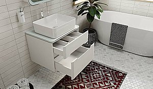 Тумба с раковиной Jorno Bosko 60 белая для ванной в интернет-магазине Sanbest
