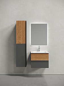 Тумба с раковиной Sancos DELTA DL60GR 60 дуб красный/графит для ванной в интернет-магазине Sanbest