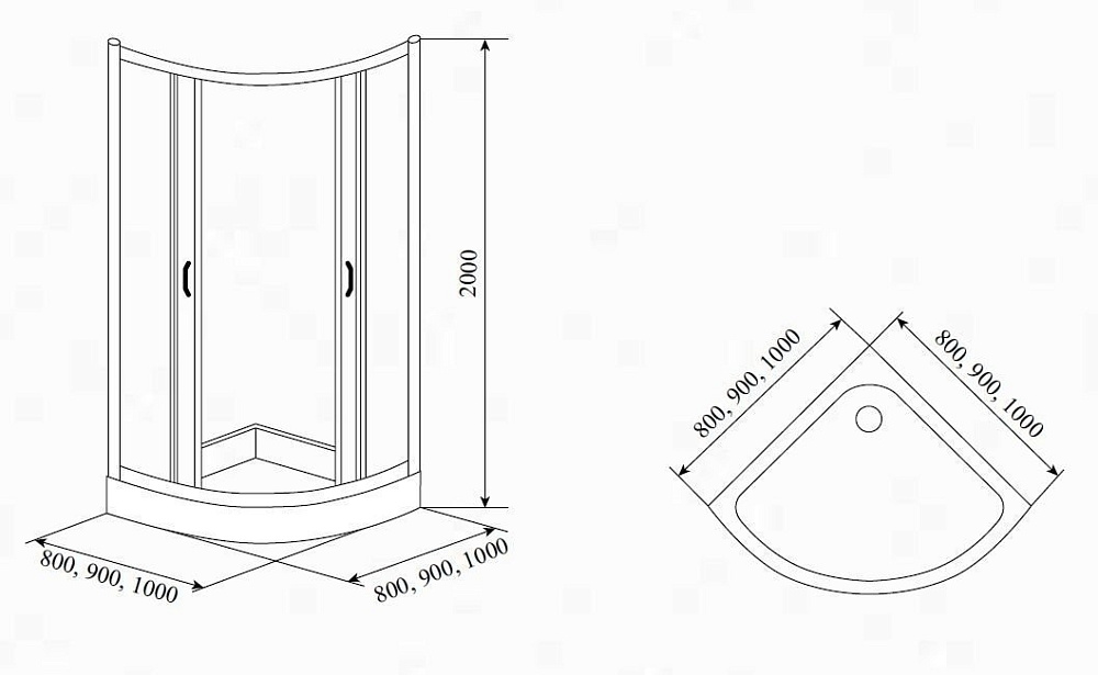 Душевой уголок TIMO TL-9001 90x90 купить в интернет-магазине Sanbest