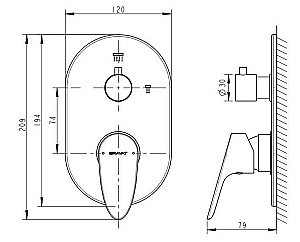 Смеситель для душа Bravat DROP P69190C-2-RUS купить в интернет-магазине сантехники Sanbest