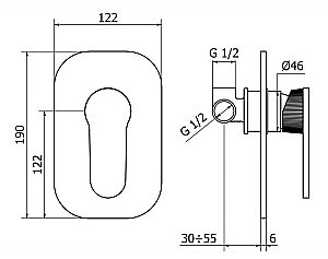 Смеситель  для душа Cezares DIANA-DIM-01 купить в интернет-магазине сантехники Sanbest