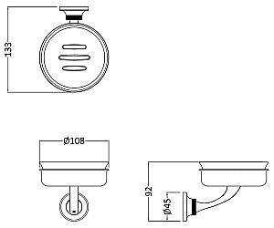 Мыльница Burlington Guild GU005G золото/белая купить в интернет-магазине сантехники Sanbest