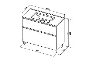Тумба с раковиной Aquanet Алвита new 100 344135+329257 белая матовая для ванной в интернет-магазине Sanbest