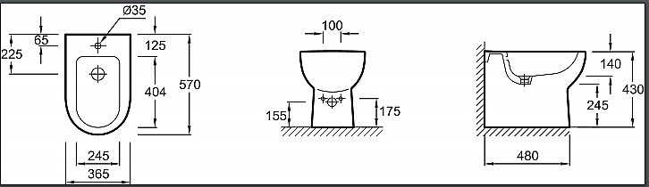 Биде напольное Jacob Delafon ODEON UP E4738-00 купить в интернет-магазине Sanbest