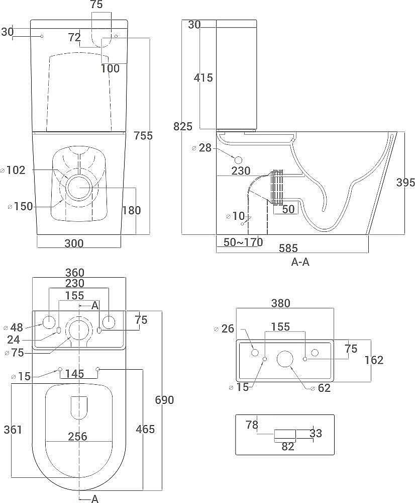Унитаз напольный Good Dood ROUND УНИ0006 белый, с крышкой микролифт, с бачком, безободковый купить в интернет-магазине Sanbest