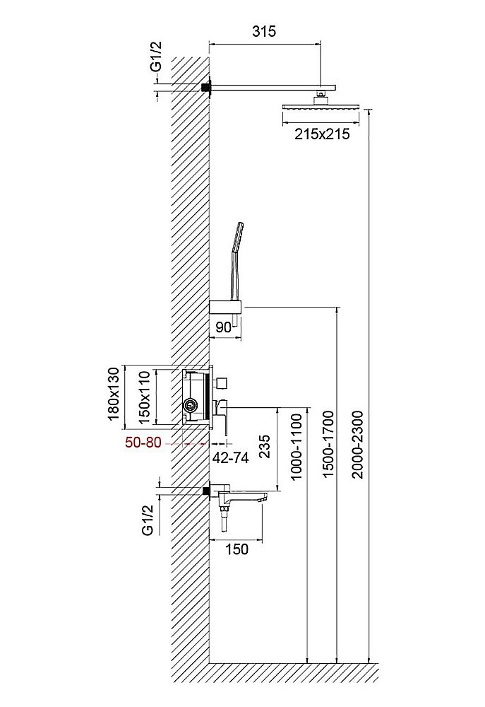 Душевая система Timo Selene SX-3069/03SM черная матовая купить в интернет-магазине сантехники Sanbest