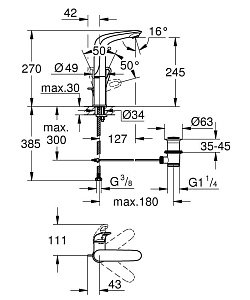 Смеситель для раковины Grohe Eurostyle New 23569003 хром купить в интернет-магазине сантехники Sanbest