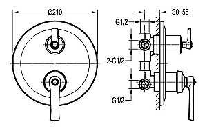 Смеситель для душа Cezares Liberty хром купить в интернет-магазине сантехники Sanbest