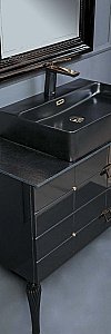 Тумба с раковиной Armadi Art Vallessi Avantgarde Piazza 100 со столешницей черный с хромом для ванной в интернет-магазине Sanbest