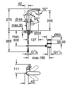 Смеситель для раковины Grohe Eurostyle New 23569003 хром купить в интернет-магазине сантехники Sanbest